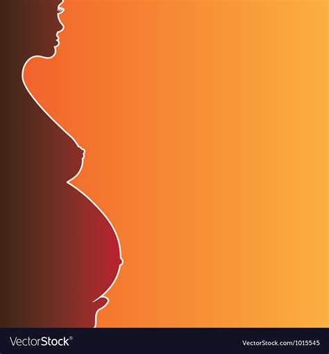 Pregnant Naked Woman Silhouette Royalty Free Vector Image