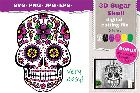 D Layered Skull Svg Papercut Svg Mandala D Day Of The Dead