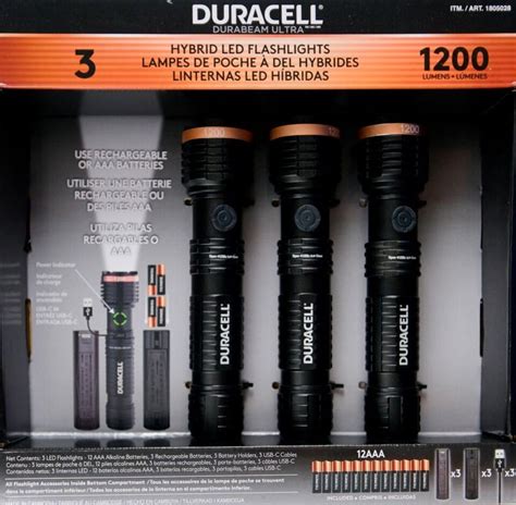 Duracell Durabeam Ultra Hybrid Led Flashlights Lumens Set Of