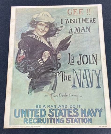 1974 Us Navy Gee I Wish I Were A Man Id Join The Navy Recruiting