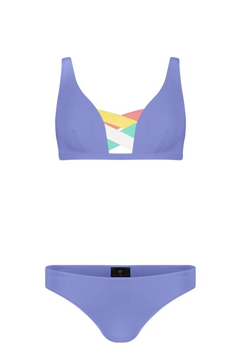 Designer Swimwear Bandage Bikini Blue Violet