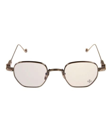 Chrome Hearts Logo Detail Round Lens Glasses In Natural For Men Lyst