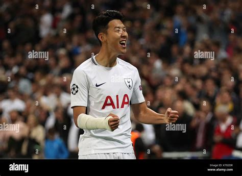 Tottenham Hotspurs Son Heung Min Celebrates Scoring His Sides First