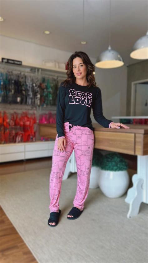 Pijama Longo Urso Preto ATELIÊ DA LINGERIE