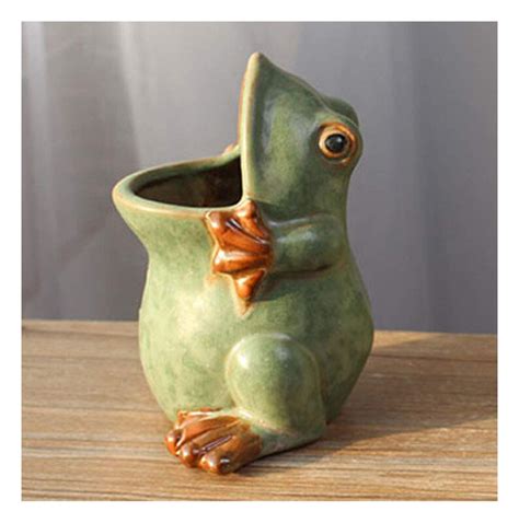 Green Frog Frogs Cute Planter Pot Succulent Plants Pots Etsy