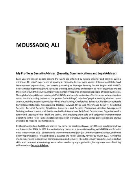 Security Adviser Profile Pdf