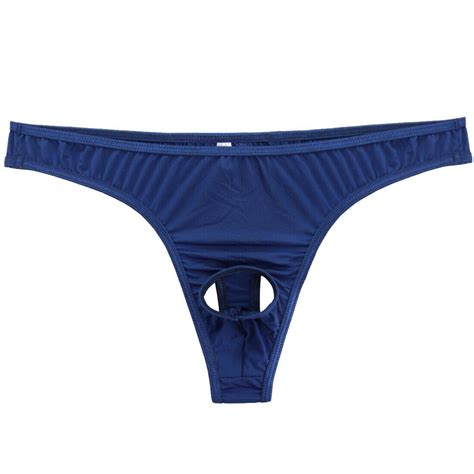 Men S Lingerie Thong Underwear Penis Hole Bikini Briefs Micro G String Panties EBay
