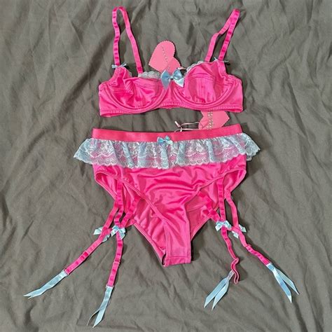 Dolls Kill Intimates Sleepwear Sugar Thrillz For Dolls Kill Hot Pink Lace Trim Lingerie