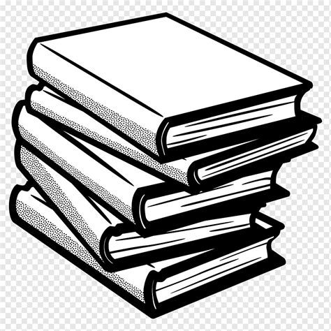 стопка книг чб, png | PNGWing