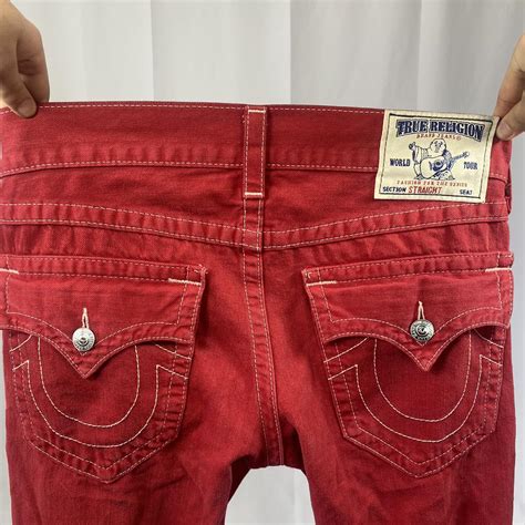 True Religion Red With White Stitching Jeans Model Depop