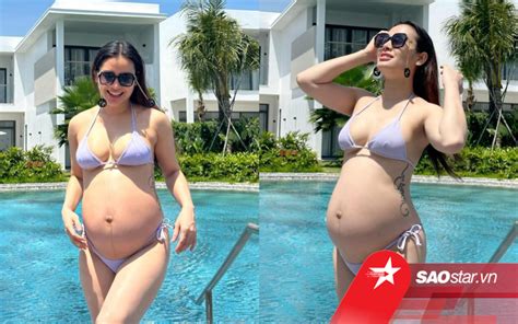 Phương Trinh Jolie diện bikini khoe bụng bầu vượt mặt Saostar vn
