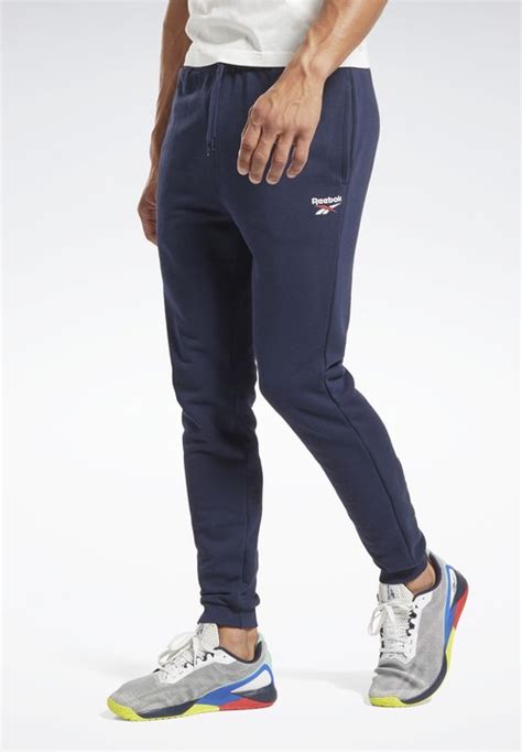 Reebok Training French Terry Tracksuit Bottoms Vector Navy Blue