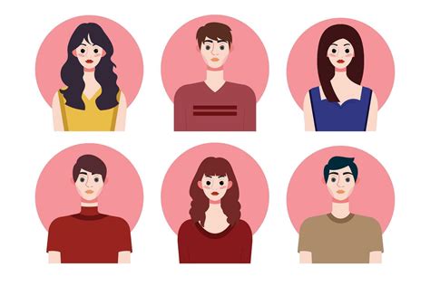 Set Of Social Media Profile Templates With People Avatars Vector