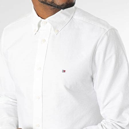 Tommy Hilfiger Chemise Manches Longues Oxford Dobby 2868 Blanc