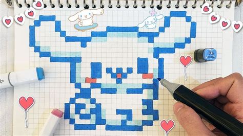 Challenge To Draw Cinnamoroll With Pixel Art How To Draw Cinnamoroll