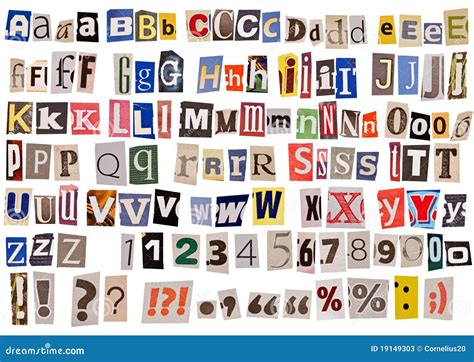 Newspaper Alphabet Isolated Stock Image Image 19149303