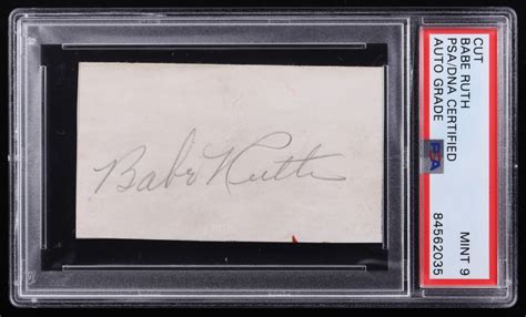 Babe Ruth Signed Cut Psa Autograph Graded Pristine Auction