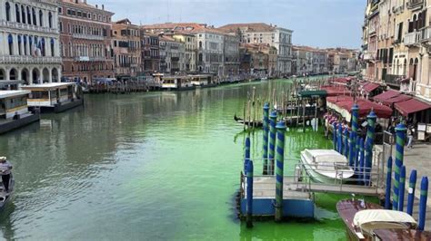 Venise Un Tron On Du Grand Canal Vire Au Vert Fluo Une Action Colo