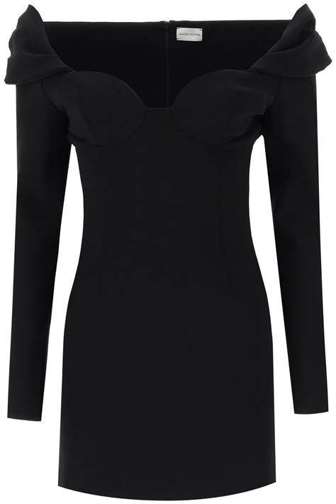 Magda Butrym Off Shoulder Mini Dress In Black Lyst