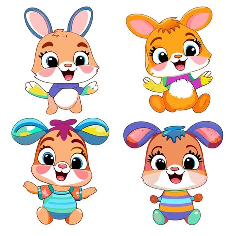 Premium Vector Easter Bunny Clipart Elements