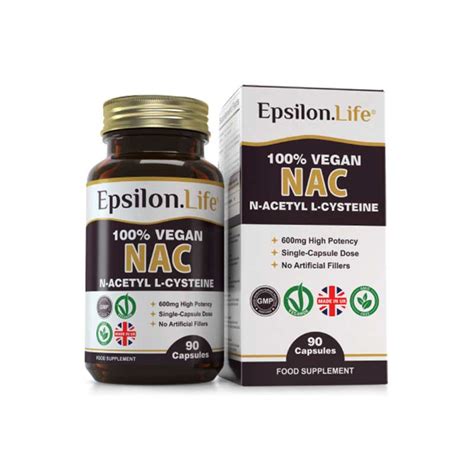 Epsilon Life N Acetyl Cysteine Nac Mg Vegan Capsules Sattva Malta