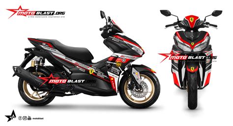 Modifikasi Striping Yamaha New Aerox Black Ferrari Motoblast