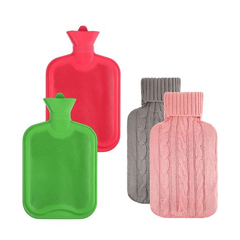 Rubber L Hot Water Bottle With Knitted Cover For Cramps Pain Relief Suppliers Company Suzhou