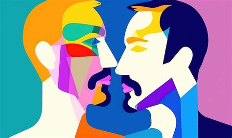 Premium AI Image Illustration Gay Couple Kiss