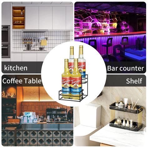 coffee bar  tier wood coffee syrup rack organizer  drawer