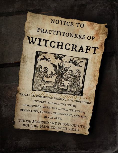 1692 Witch Trials Notice Etsy