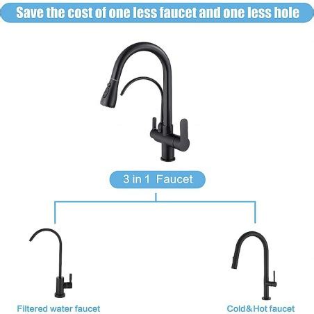 Discount Kitchen Sink Mixer Faucet Pull Out Pull Down Deck Mounted Hot Cold Water Hose Filter