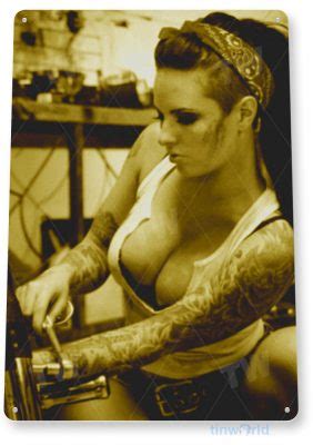 Hot Rod Pin Up Sign B174 TinWorld Model Pin Up Signs Tinsign