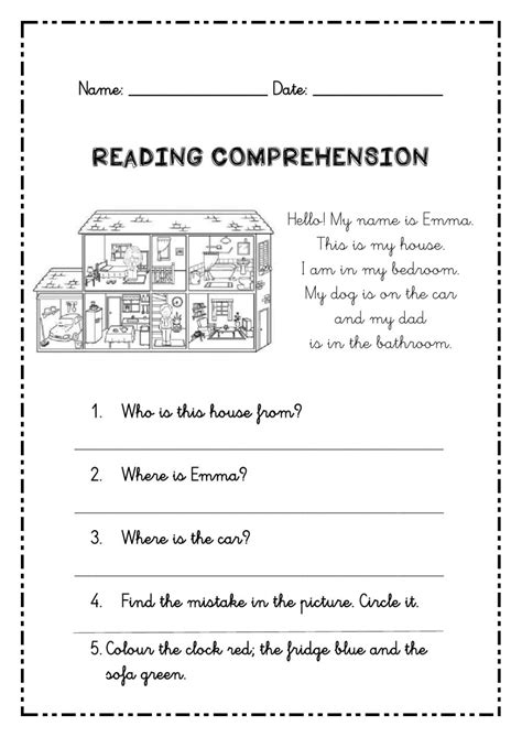 Reading Worksheets For 2nd Graders Reading Worksheet Printable