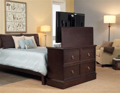 Выдвижной телевизор из тумбочки - 67 фото