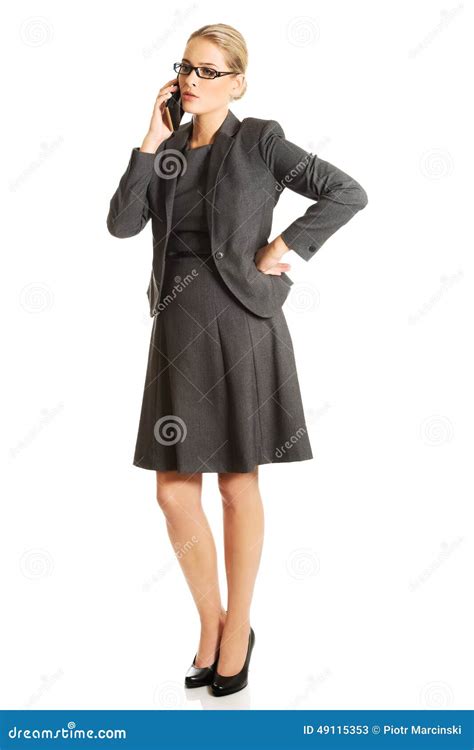 Business Woman Talking On Her Mobile Phone Stock Image Image Of