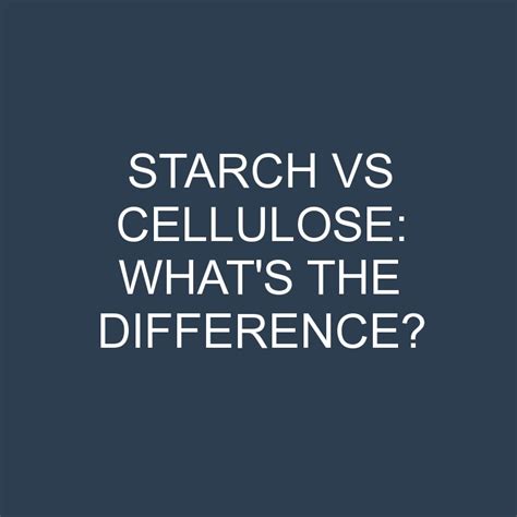 Starch Vs Cellulose: What's The Difference? » Differencess