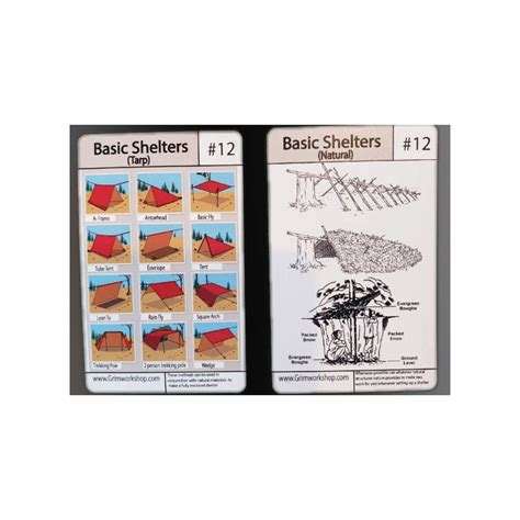 Grim Workshop Tip Card12 Shelter Tip Card Tarp And Natural Shelters