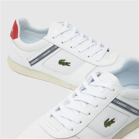 Mens White Red Lacoste Menerva Sport Trainers Schuh