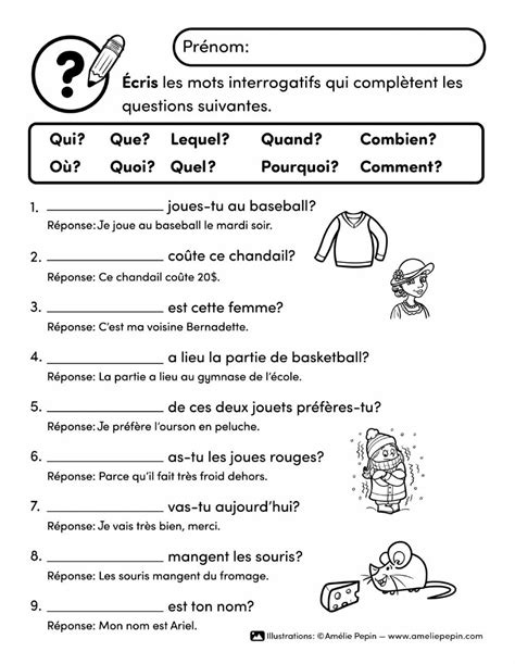 Les Mots Interrogatifs French