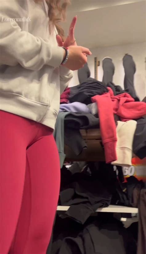 Petite Girl Sexy Ass In Red Leggings Candid Teens