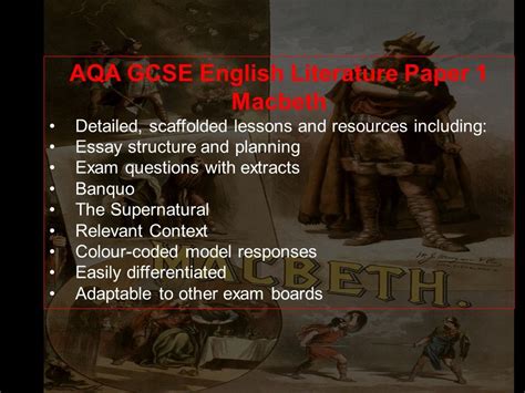 Aqa Gcse English Literature Paper Macbeth Teaching Resources