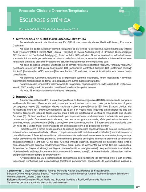 PDF Protocolo Clínico e Diretrizes Terapêuticas EsclErosE