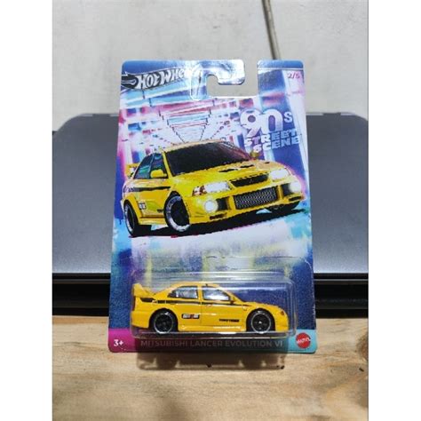 Hot Wheels S Street Scene Series Mitsubishi Lancer Evolution Vi Yellow Shopee Malaysia