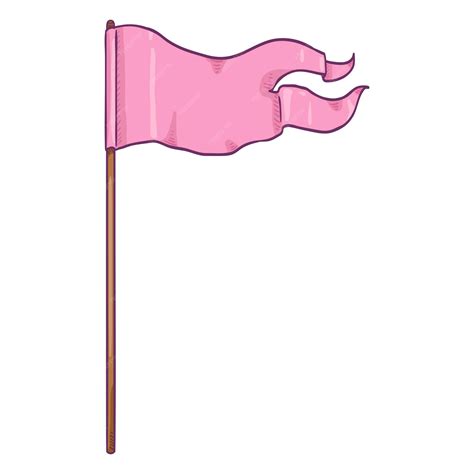 Premium Vector | Vector cartoon waving pink forked flag