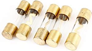 Sourcingmap 5 Pcs Gold Tone Clear Shell Audio AGU Safety Fuse 30A 12V