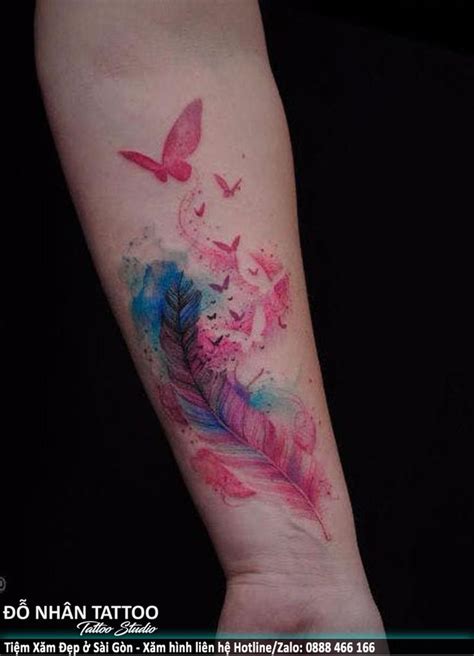 Hình xăm Lông Vũ 0232 tại ĐỖ NHÂN TATTOO Feather tattoo design