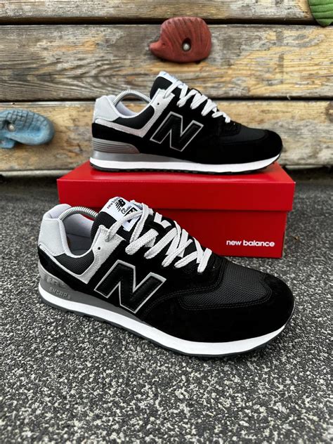 Кроссовки New Balance 574 Classic black grey, Мужские замшевые ...