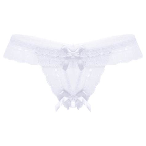 Iefiel Femme String Dentelle Sexy Thong Tanga Sous V Tements Perle Erotique Lingerie Culotte G
