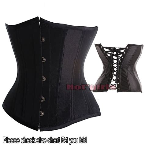 Women Lace Up Boned Shaper Bustier Corset Waist Cincher Burlesque Top Lingerie Ebay