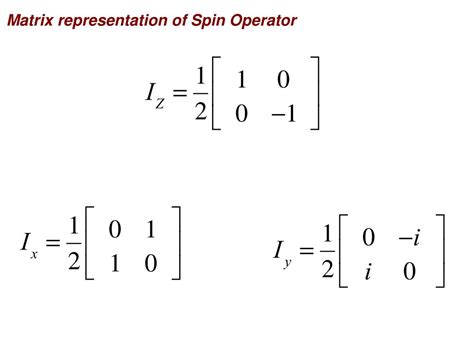 Ppt Matrix Representation Of Spin Operator Powerpoint Presentation